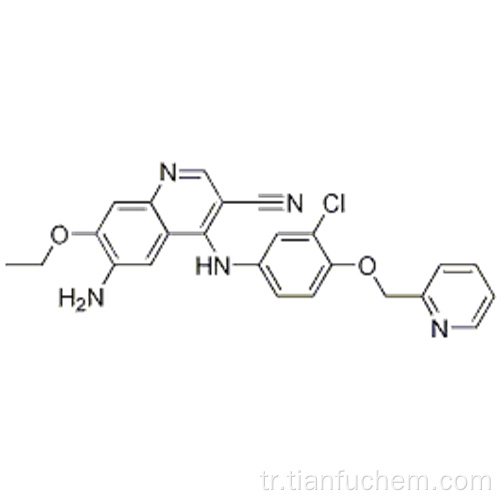 3-Kinolinekarbonitril, 6-amino-4 - [[3-kloro-4- (2-piridinilmetoksi) fenil] amino] -7-etoksi-CAS 848139-78-6